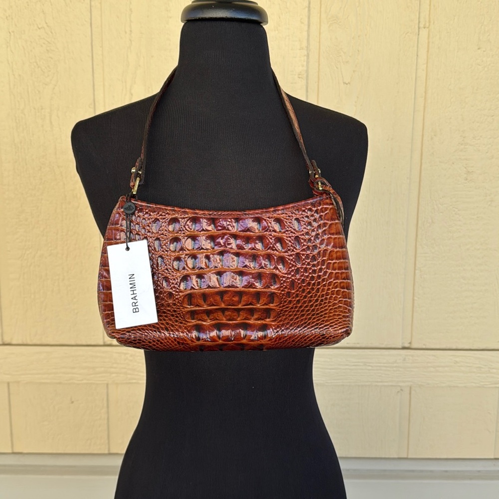 Brahmin Anytime Mini Pecan Melbourne Genuine Leather Purse New with Tags!